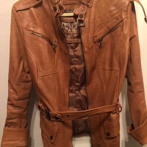 Vera Pelle Italian leather jacket size 6/8 new
